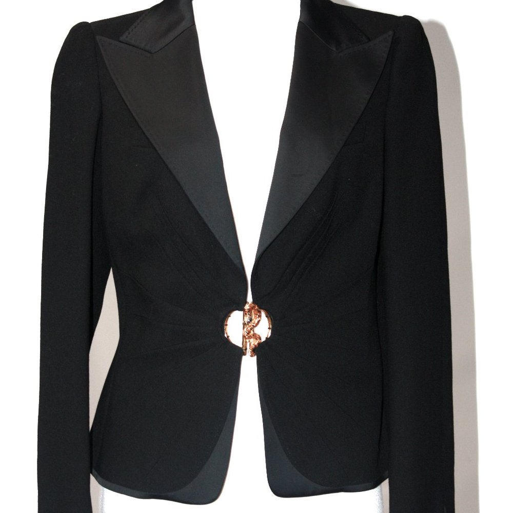 ROBERTO CAVALLI BLACK BLAZER SIZE 4